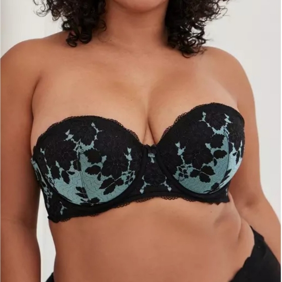 Torrid Curve Bombshell Everyday Strapless Push-up Bra Island Paradise Size 42B - Picture 1 of 13